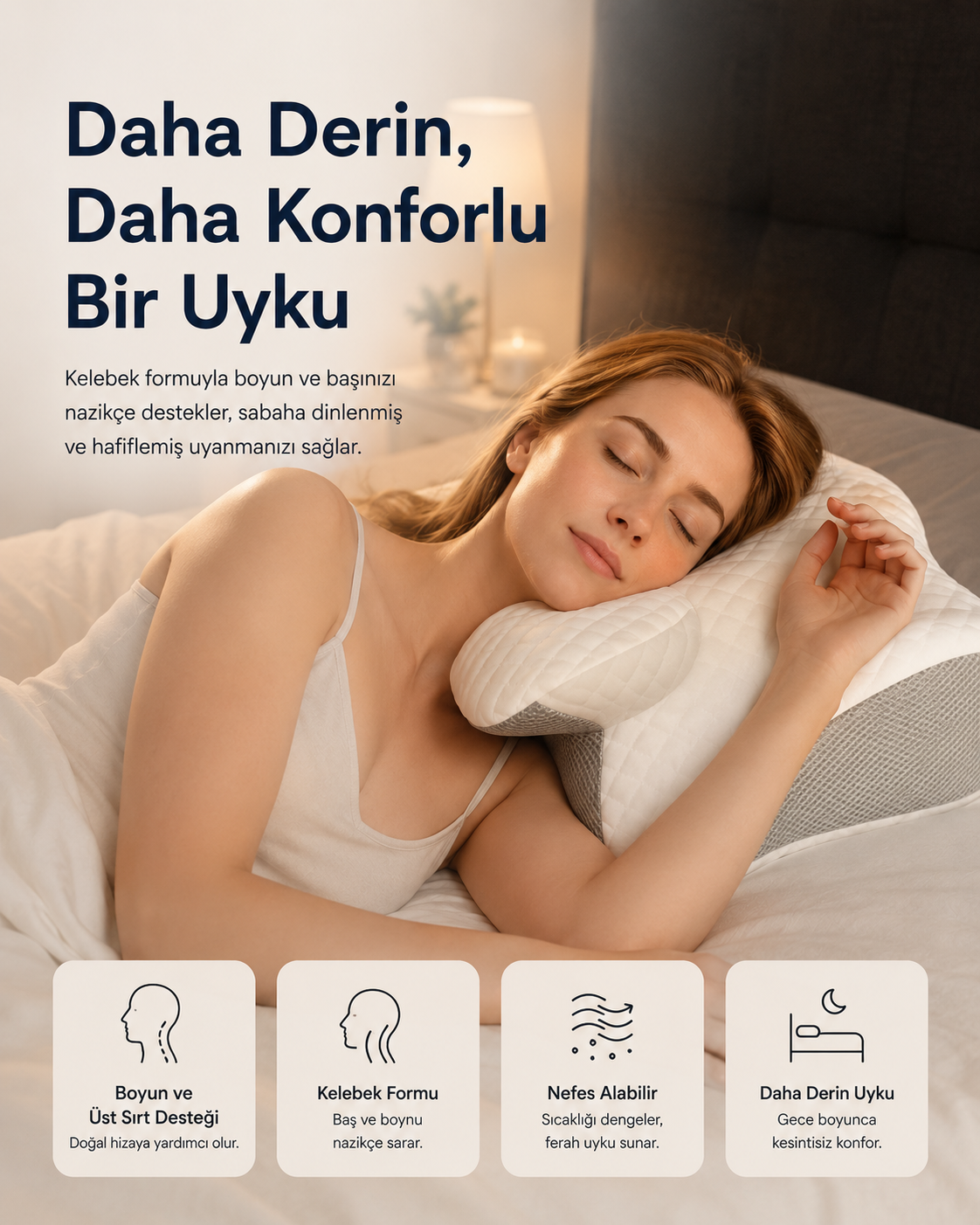 MABEL Kelebek Boyun Destek Yastığı  | Çift Yükseklikli